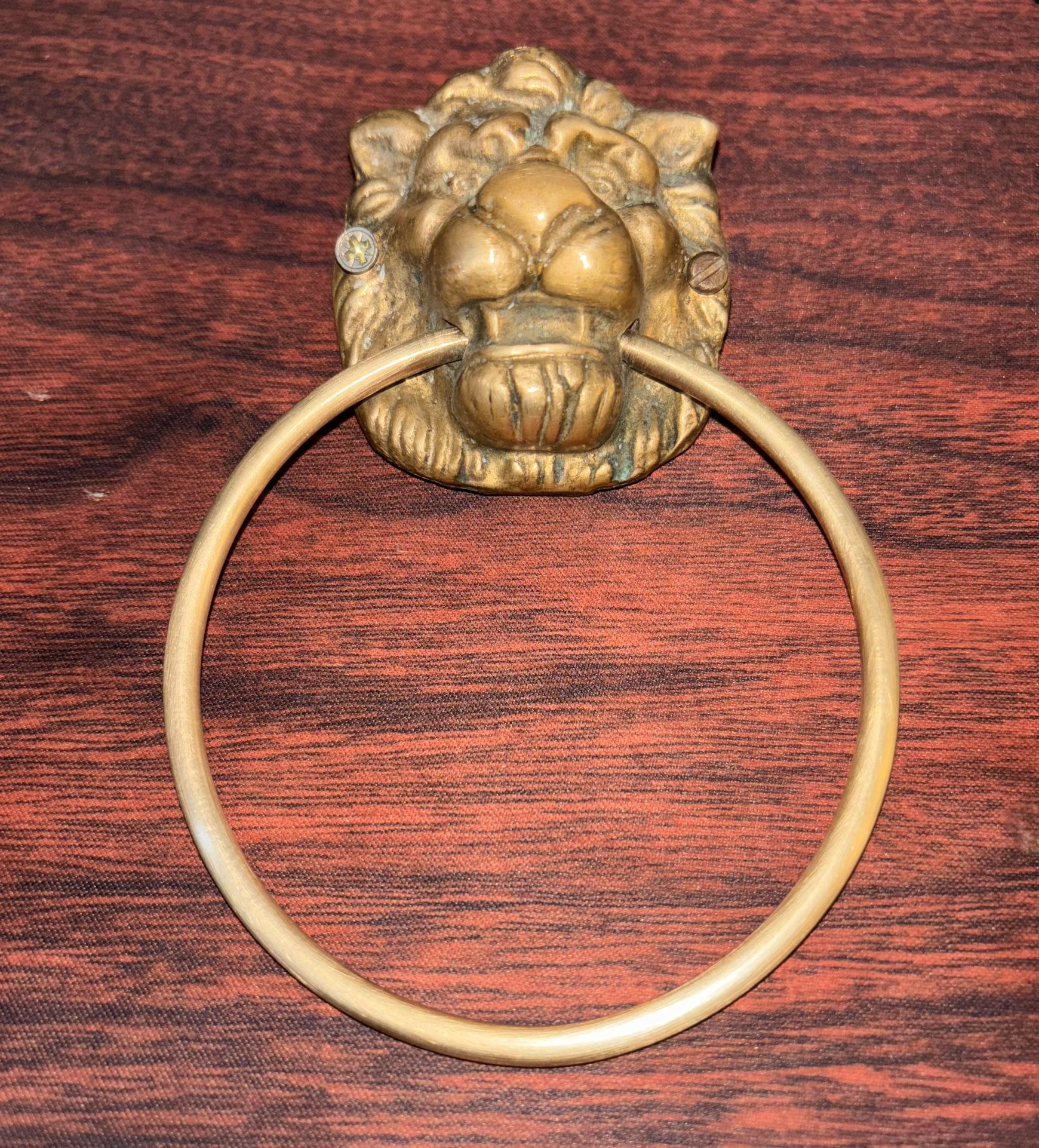 Antique Cast Brass Lion Door Knocker