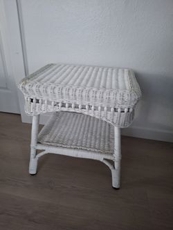 Wicker Accent Furniture Set – Chest, & Side Tabl