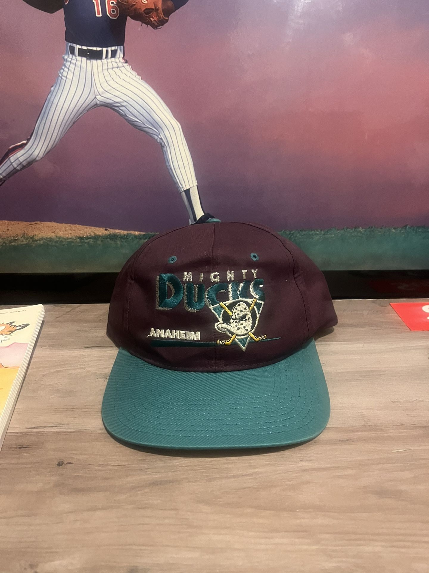 Rare Vintage 90s NHL Anaheim Mighty Ducks Snapback Hat Twins