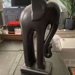 Ceramic Elephant Statue Black - Black 