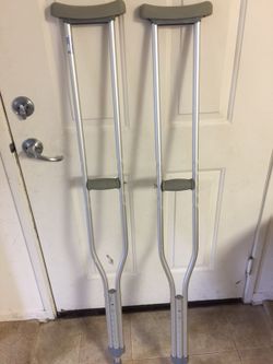 Push-Button Aluminum Crutches - above 5'6" Axillary - 1 Pair / Case