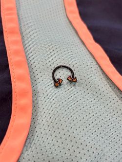 16G Halloween Septum Ring w/Bat Ends Black Horseshoe for Nose, Daith, Rook Gothic Surgical Steel