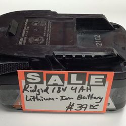 Ridgid 18V 4AH Lithium-Ion Battery  