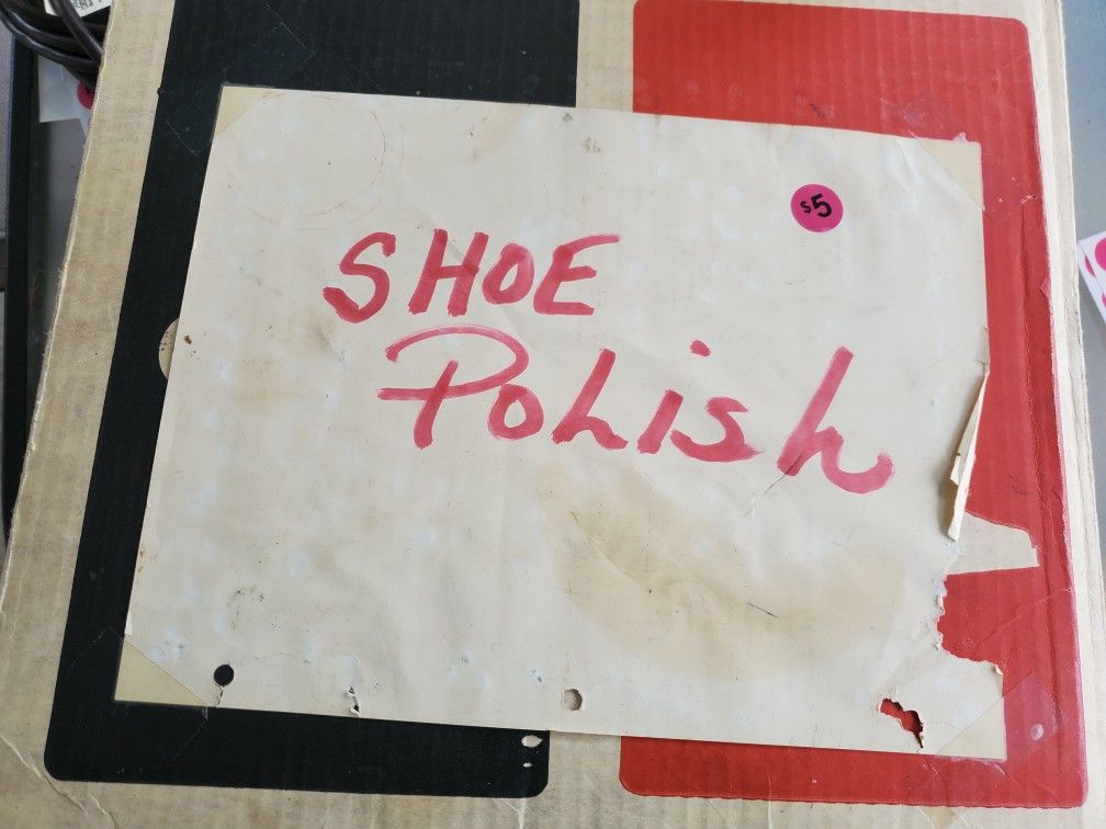 Old Box Of Polishes And Brushes