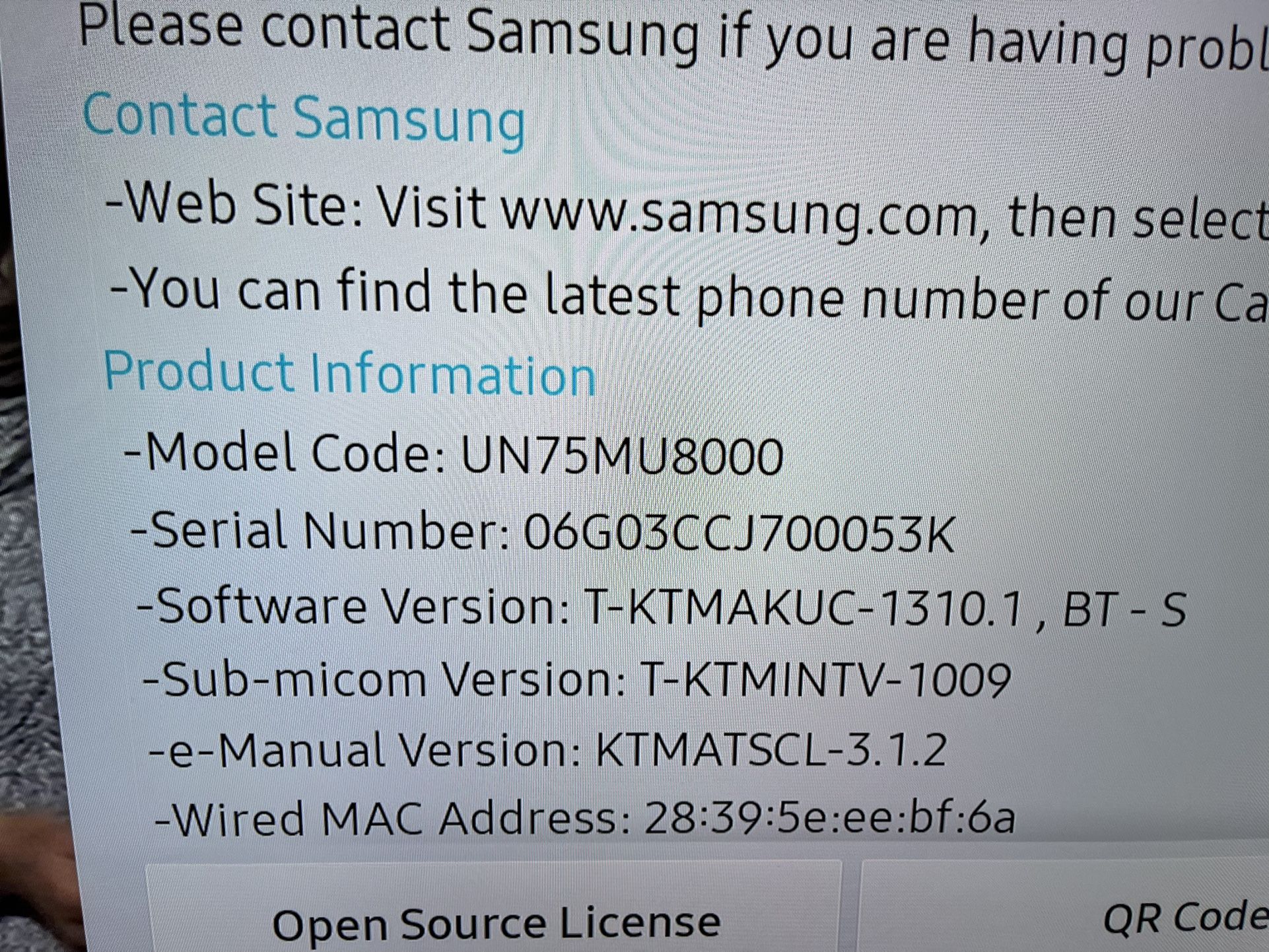 Samsung 8 Series UN75MU8000F - 75" LED Smart TV - 4K UltraHD