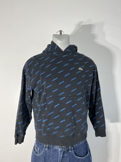 Lacoste All Over Print Blue Black Hoodie 
