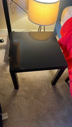 Black Square Side End Table
