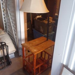 Antique Table And Lamp End Table