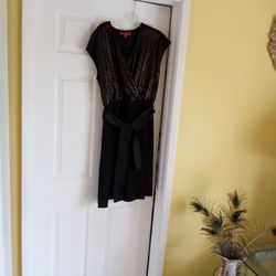 Black & Gold Sequence Dress From Narciso Rodriguez Size L