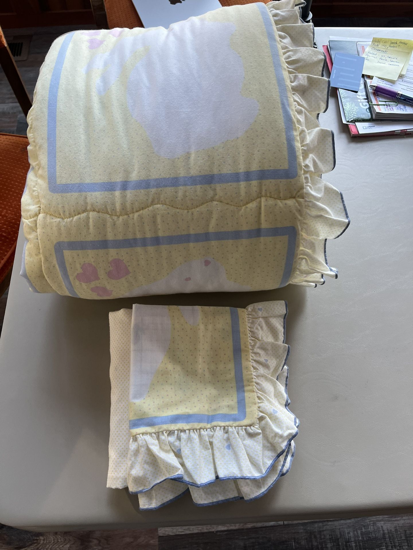 Baby Quilt With Crib Sheet And Pillow Cover