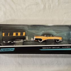 2020 MAISTO PREMIUM 1:64 SCALE.  TOW & GO.  1955 BUICK CENTURY WITH VINTAGE ALAMEDA CAMPING TRAILER. 