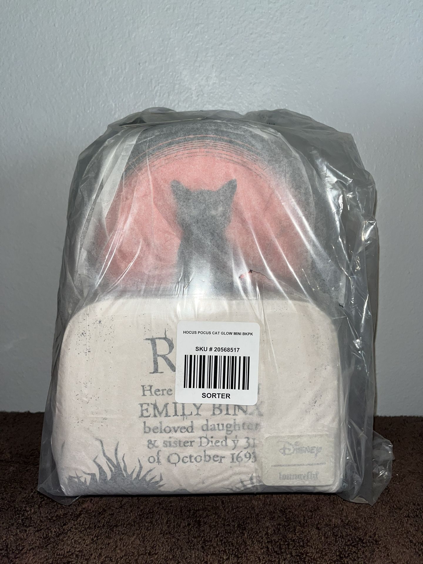 Disney Loungefly Hocus Pocus Glow In The Dark Emily Binx Cat Mini Backpack New