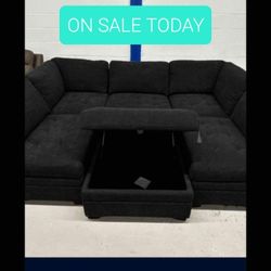 Modular Sectional Sofa Couch With Storage Ottoman 