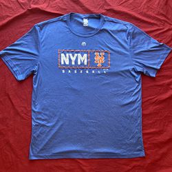 Men's New York Mets T-Shirt Majestic Size XXL Blue