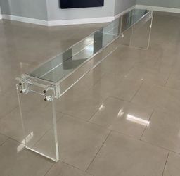 MidCentury Extra Long Lucite Console Sofa Table