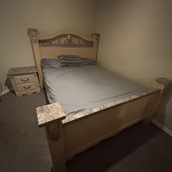 MUST SELL, LIGHT BROWN, QUEEN BED SET!