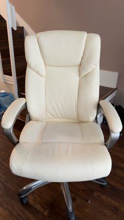Cream Leather Executive Office Chair