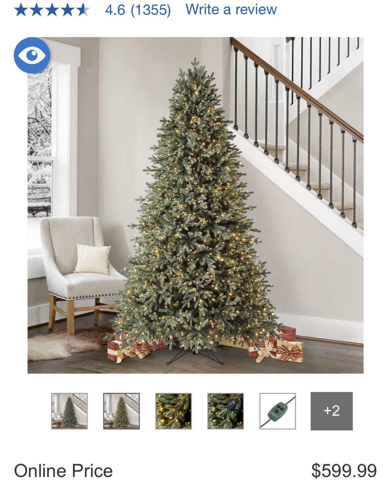 7.5' PreLit Radiant Micro LED Artificial Christmas Tree for Sale in