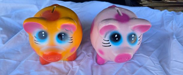 Vintage Ceramic Piggy Banks Set of 2