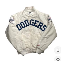90’s Vintage RARE White Dodger Jacket