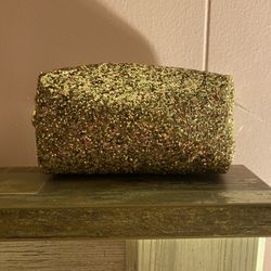 Gold Glittery Cosmetic Case
