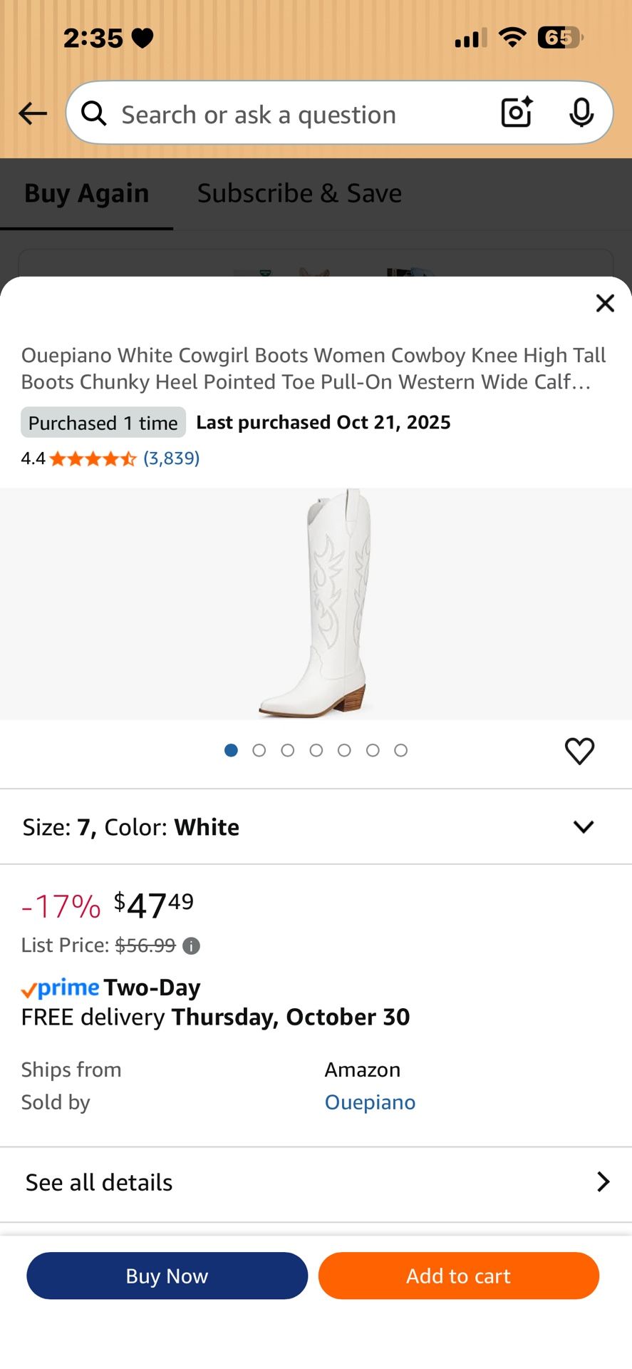 White boots 7W