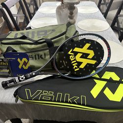 Tennis Racquet, case, bag, grips, strings