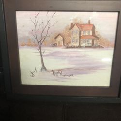 Signed Framed Artwork 12x20 mnt 93
