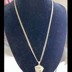 10k cuban chain with 14k pendent