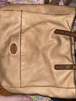 FOSSIL Zoey Leather Tote Shoulder Bag Tan Brown Purse