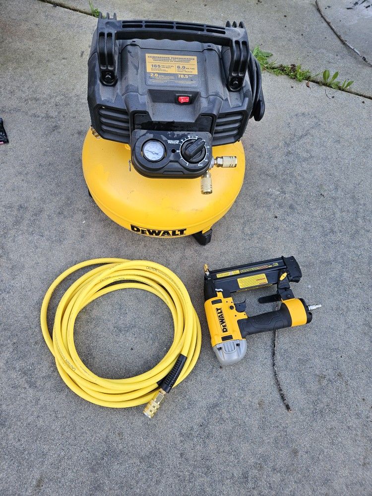 Dewalt Compressor, 6 Gal. Pistola Y Manguera 