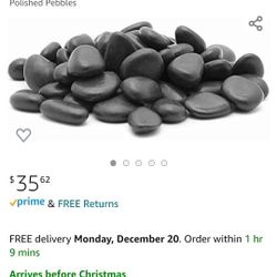 Margo Garden Products 2-3" 30lbs Rainforest Black Grade A Polished Pebbles

