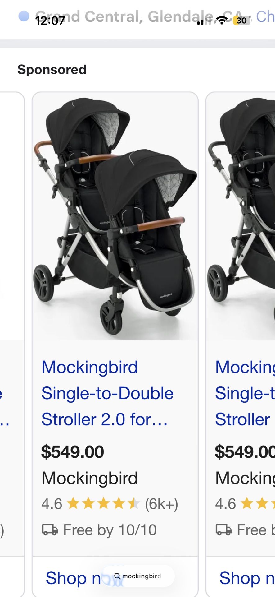 Mockingbird Double Stroller
