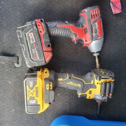 Milwaukee And Dewalt Inpact Drilla