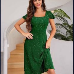 Berylove cocktail dresses for women square neck party dresses party dresses long evening dresses sequin prom dresses with sleeves wedding guest dresse