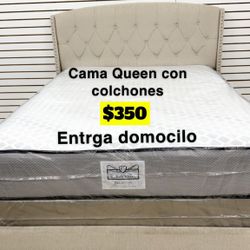 Queen Bed Headboard Frame Mattress And Box Spring Brand New In Box 📦 Available In All Sizes Same Day Delivery 🚚 