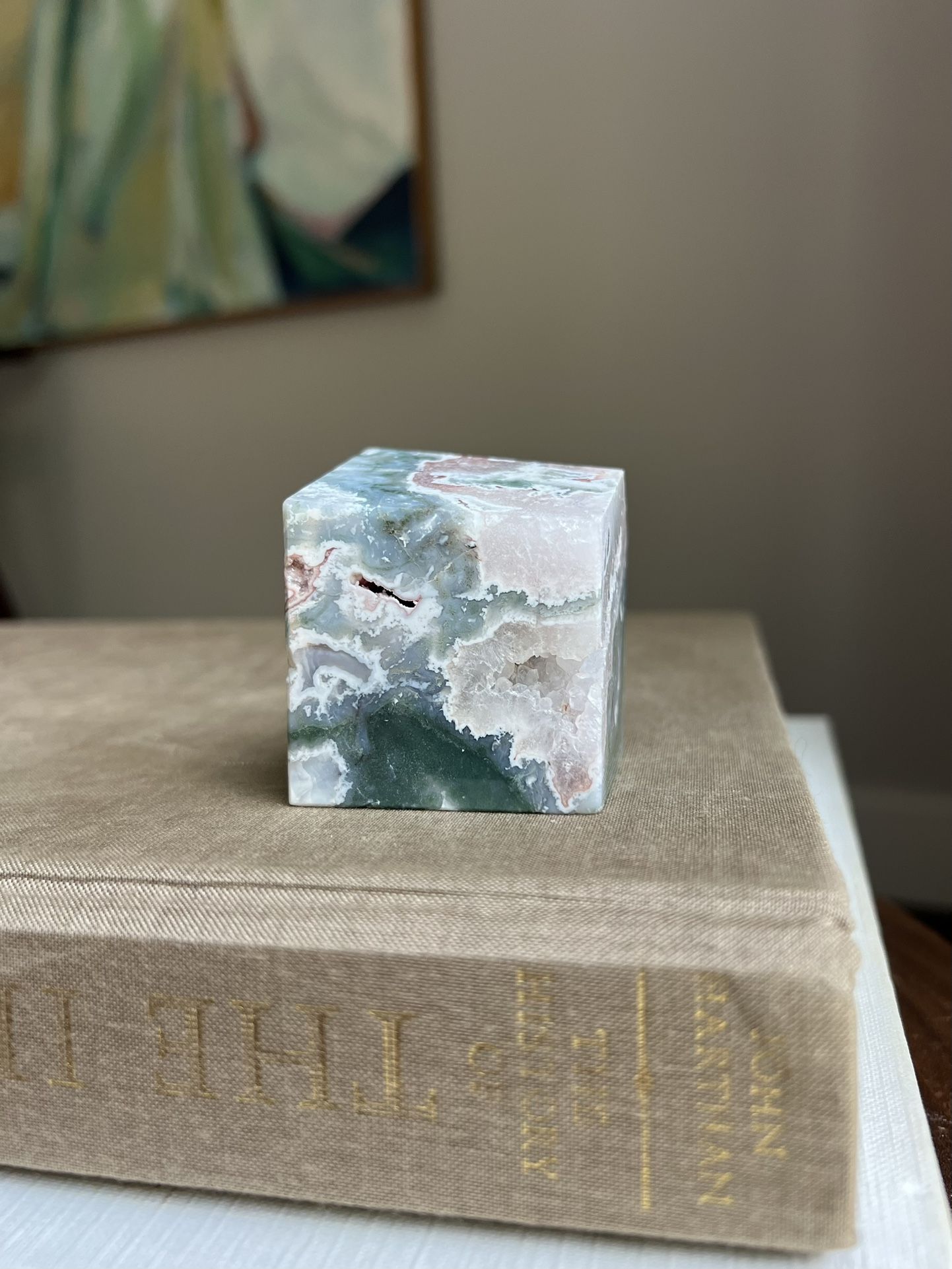 Pink Moss Agate Freeform ( H2” x 1.5” x1.5” ) firm on price