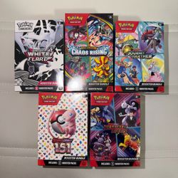 Pokemon Booster Bundles – 151, White Flare, Destined Rivals, Journey Together & Chaos Rising