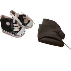 American Girl Doll Shoes Black/White High-top Sneakers & Kirsten Brown Shoes 
