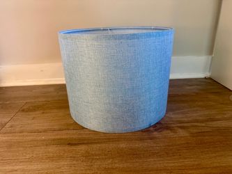 Blue Linen Fabric Drum Lampshade