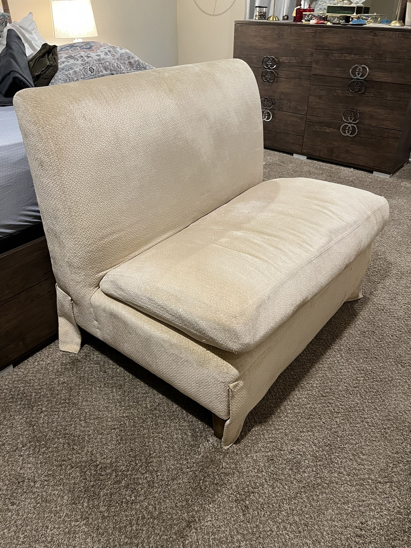 Half A Sofa Pillow Top Good Condition Clean Wood Footstool