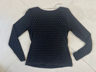 Michael Kors Dressy Black Sequined Top Sz Small