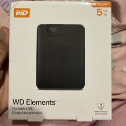 Western Digital 5TB elements portable external hard drive 