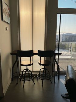 Counter Height Bar Table with Two Stools + 2 Chairs