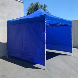 $129 (Brand New) Heavy duty white 10x10 ft canopy with 3 sidewalls ez popup outdoor gazebo, carry bag