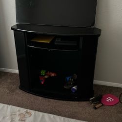 Entertainment Stand With Compartment Cabinets And Tv 