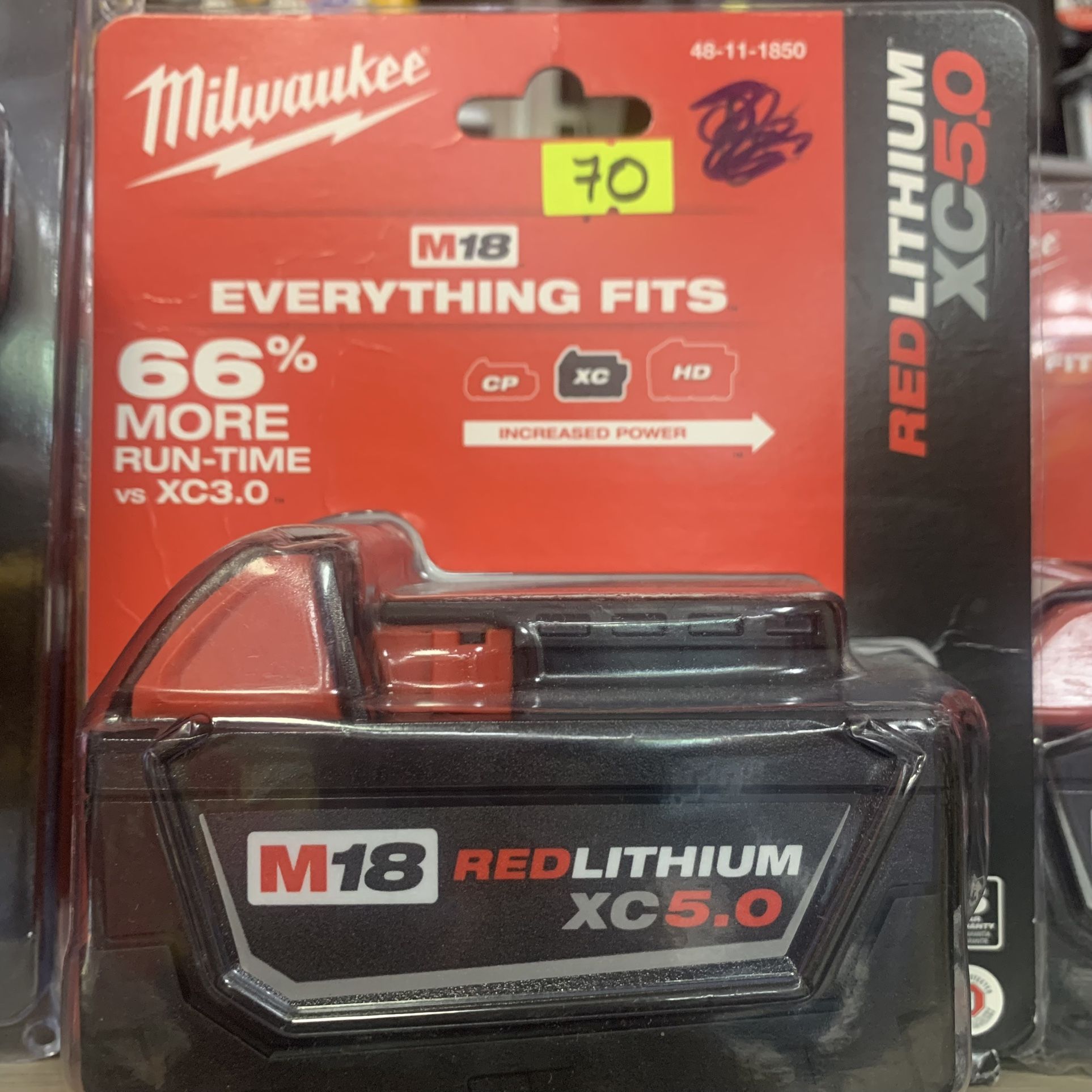 Milwaukee New 5ah Battery M18