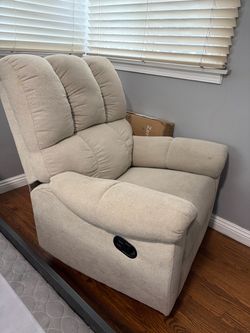Beige Fabric Recliner Chair