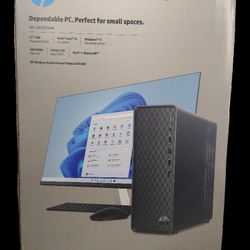 HP Slim Desktop Computer System With A 27-inch Monitor i3 ,  10th Gen. , 8gb