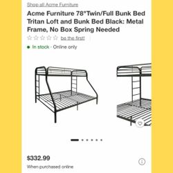 78" Twin/full Bunk Beds